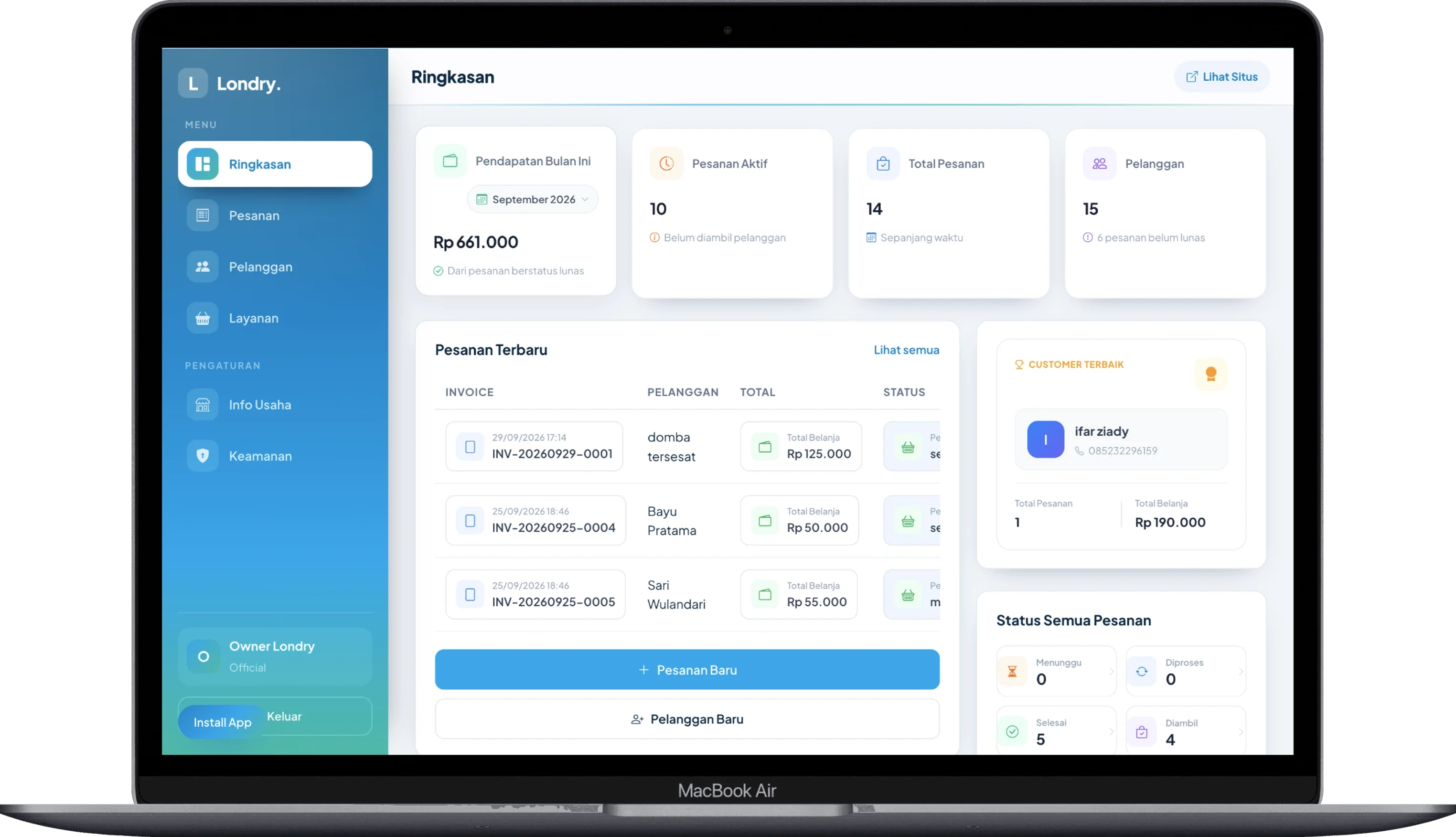 Preview website buatan Zystack